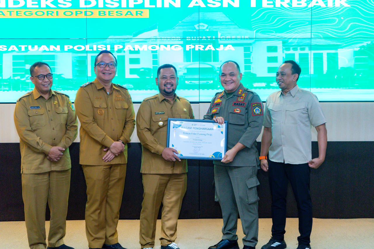 Kepegawaian Awards 2025: Satpol PP Gresik Raih Peringkat 3 Indeks Disiplin ASN Kategori OPD Besar